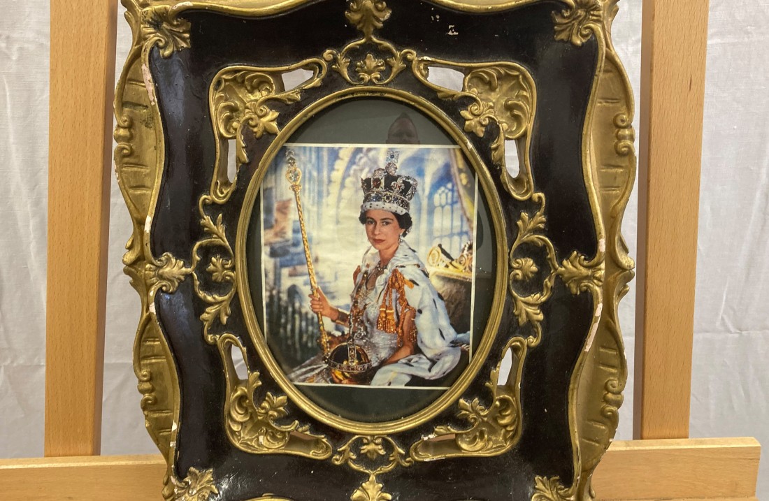 Gerahmter Fotodruck der englischen Königin Elisabeth II