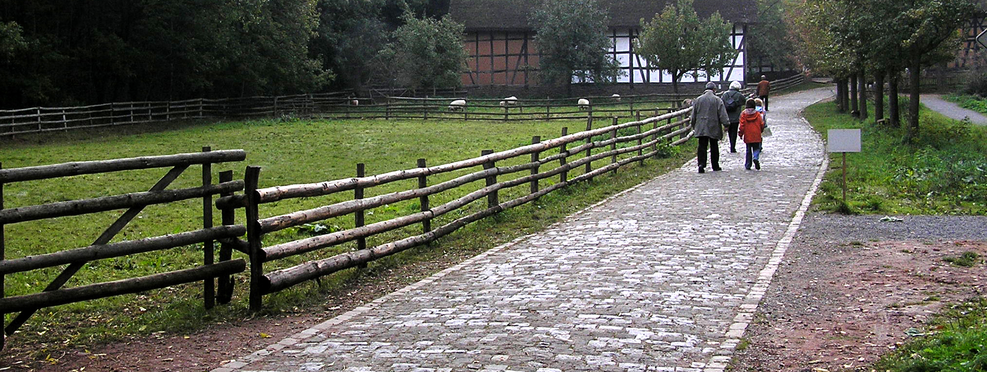 Kopfsteinpflasterweg